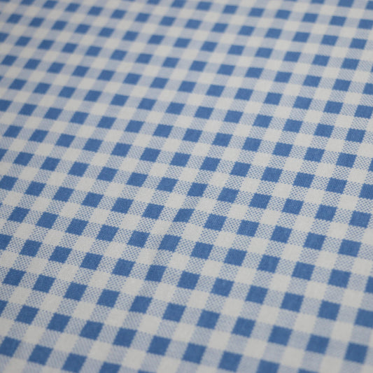 Blue Gingham Cotton Jersey 1m