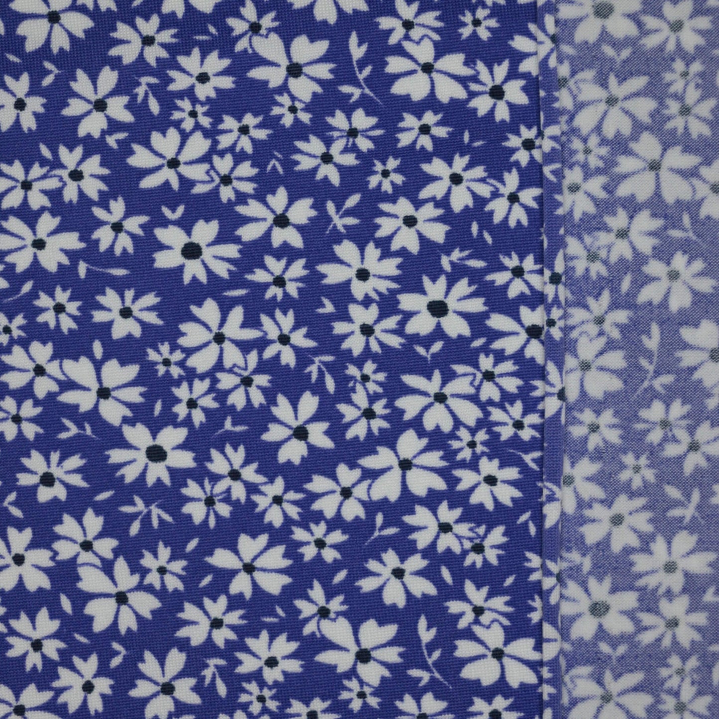 Blue Floral Jersey per/metre