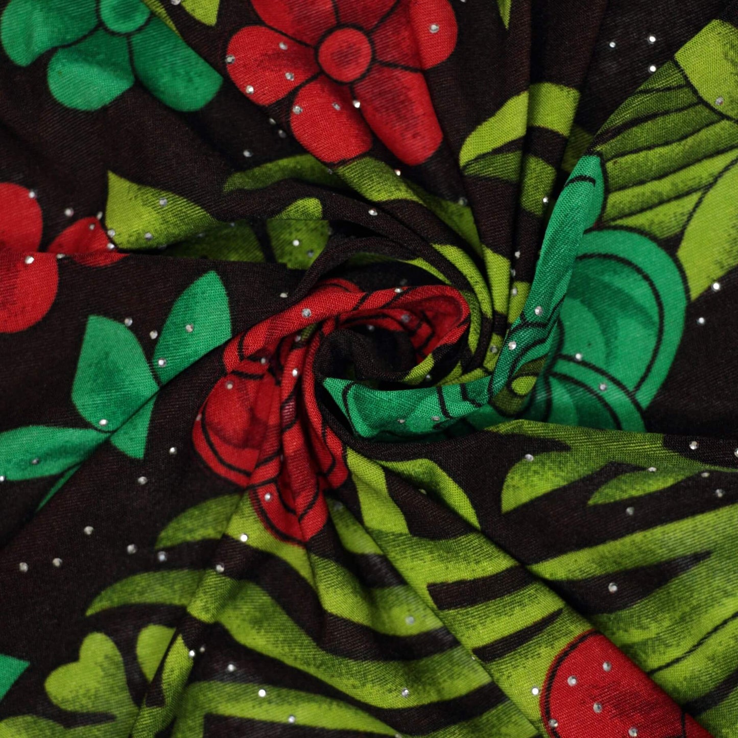 Brown Disco Floral Border ITY 1m