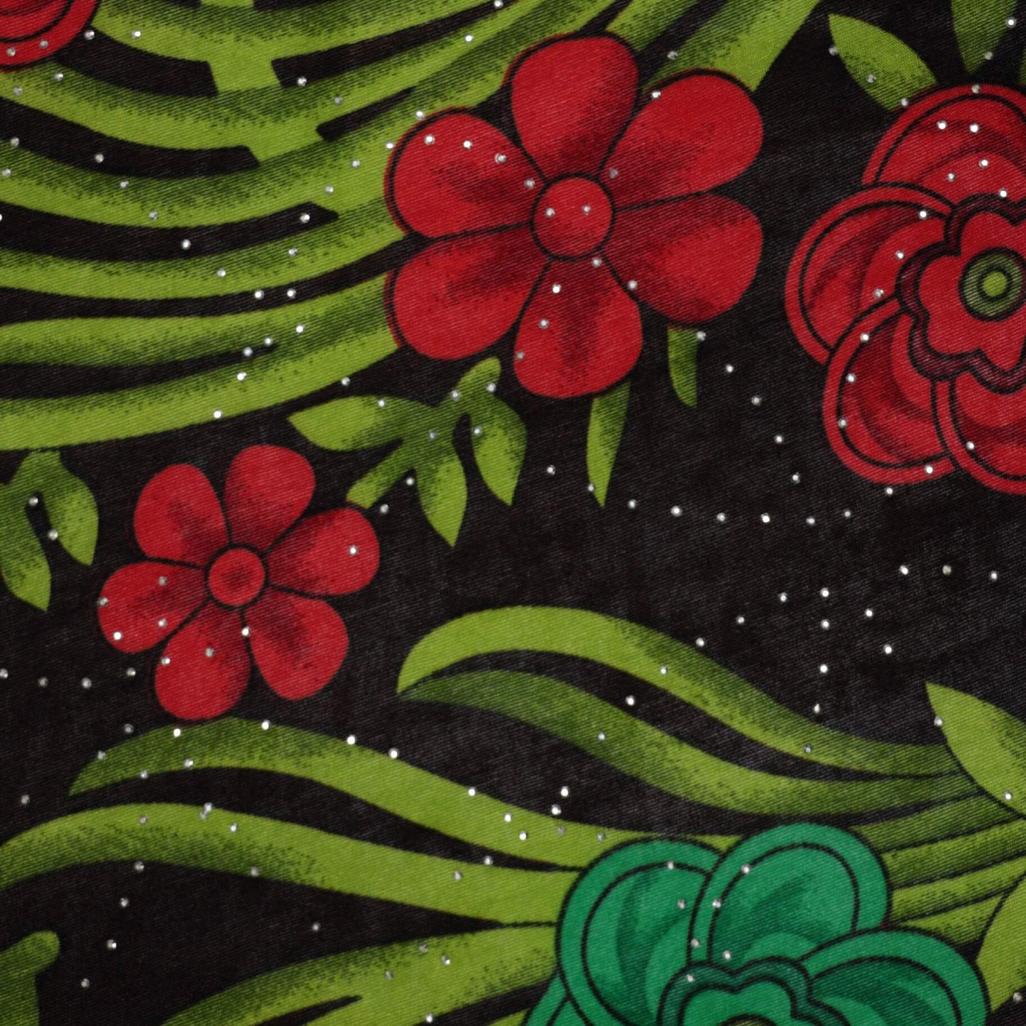 Brown Disco Floral Border ITY 1m