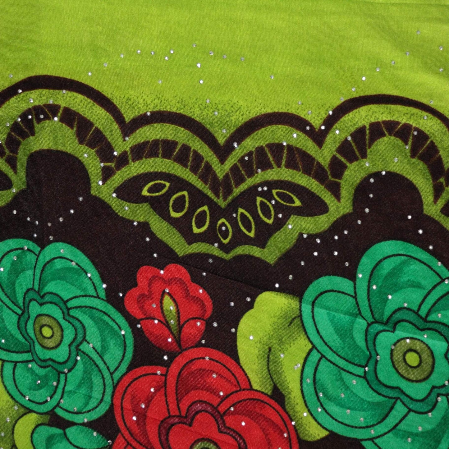 Brown Disco Floral Border ITY 1m