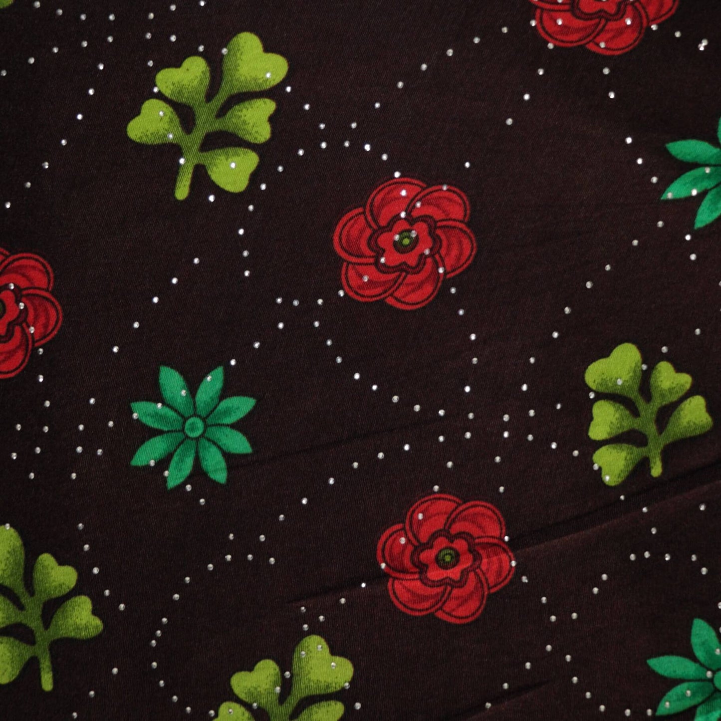Brown Disco Floral Border ITY 1m