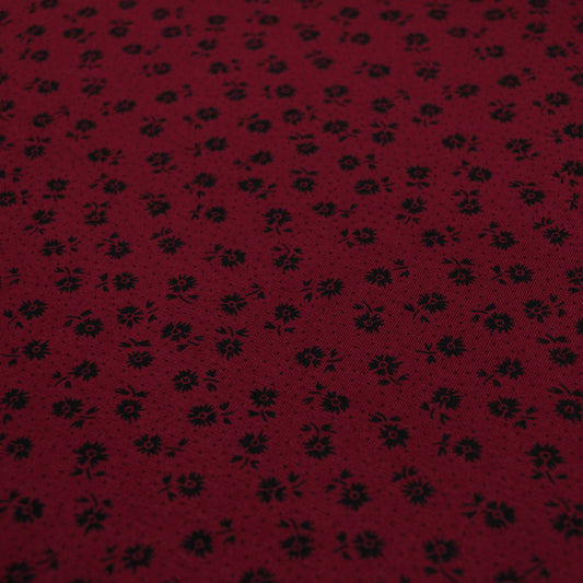 Burgundy Ditsy Cotton Jersey per/metre