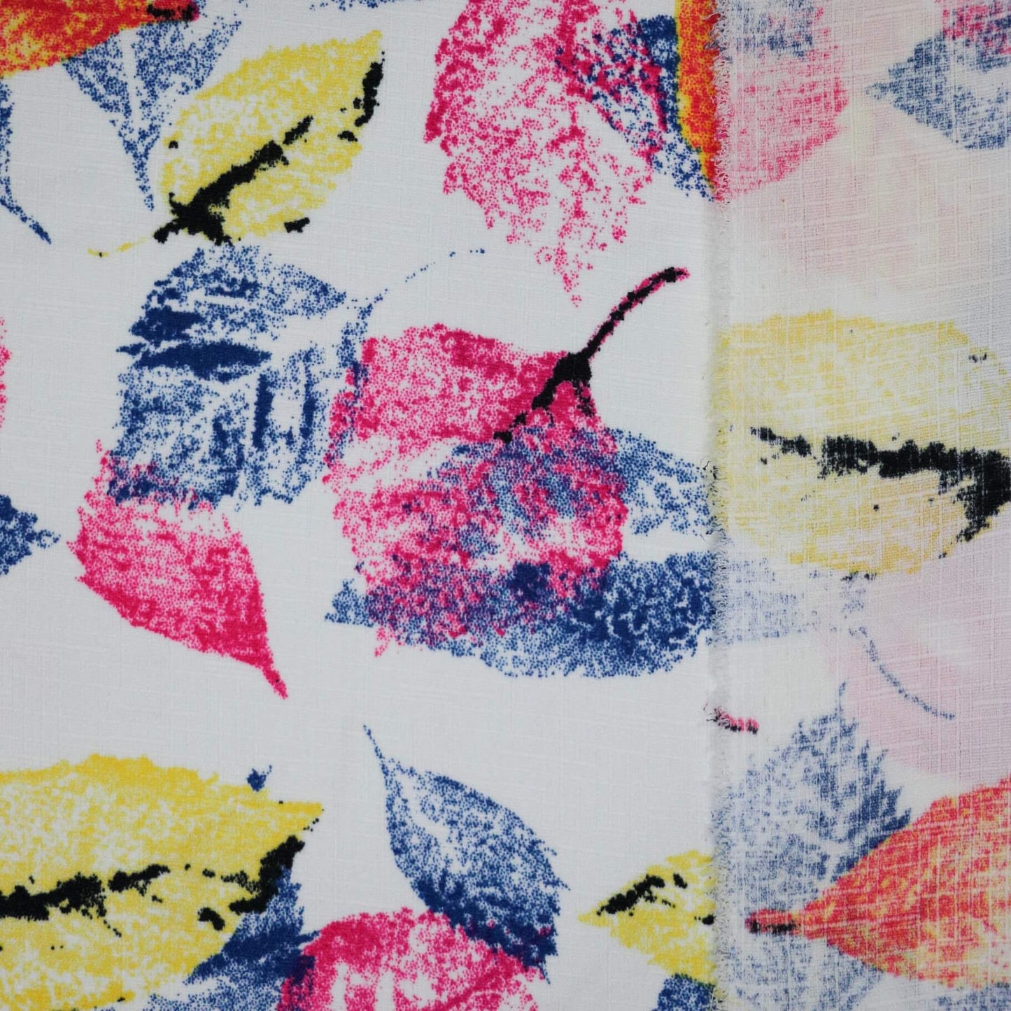 Colourful Leaves Linen-Look 1m