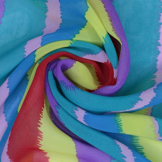 Colourful Stripe Chiffon 1m