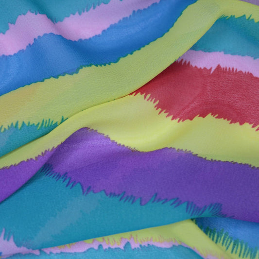 Colourful Stripe Chiffon 1m