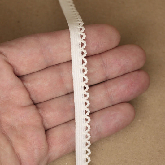 Cream Picot Elastic 10mm x 3m