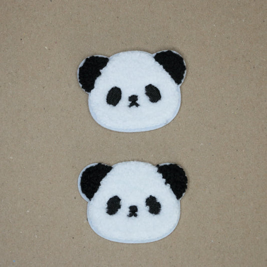 Cute Panda Embroidered Iron-On Patches 2pk