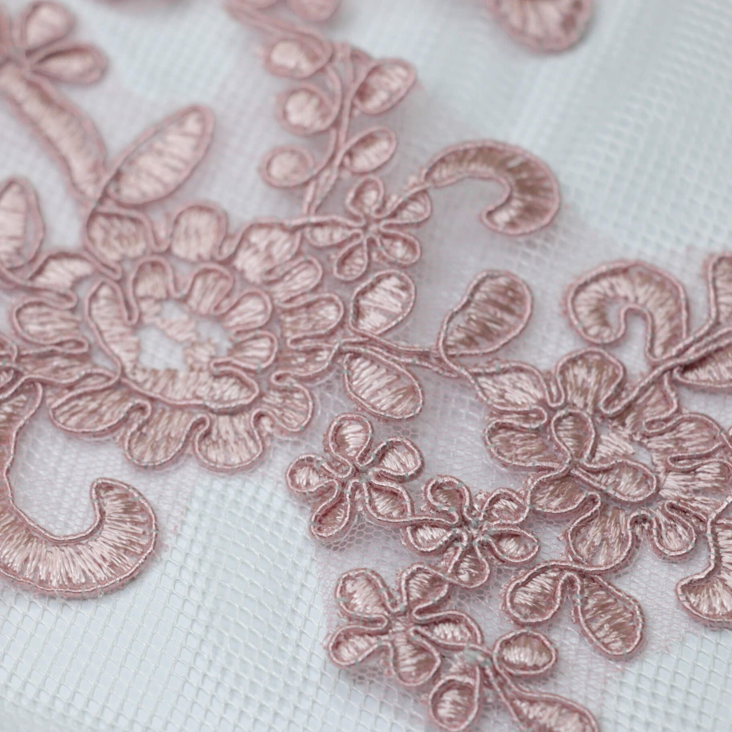 Dark Pink Flower Embroidery Lace Applique 2pk