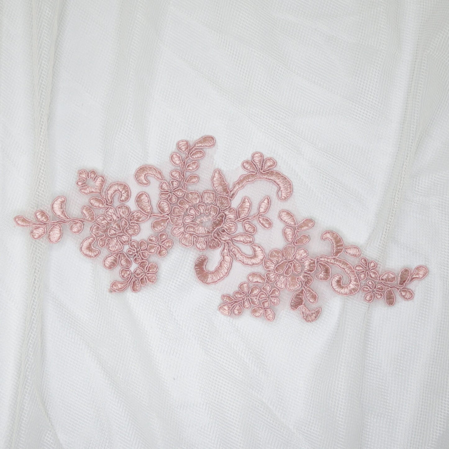 Dark Pink Flower Embroidery Lace Applique 2pk