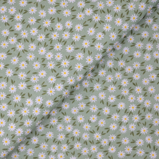 Ditsy Daisies Sage 100% Cotton