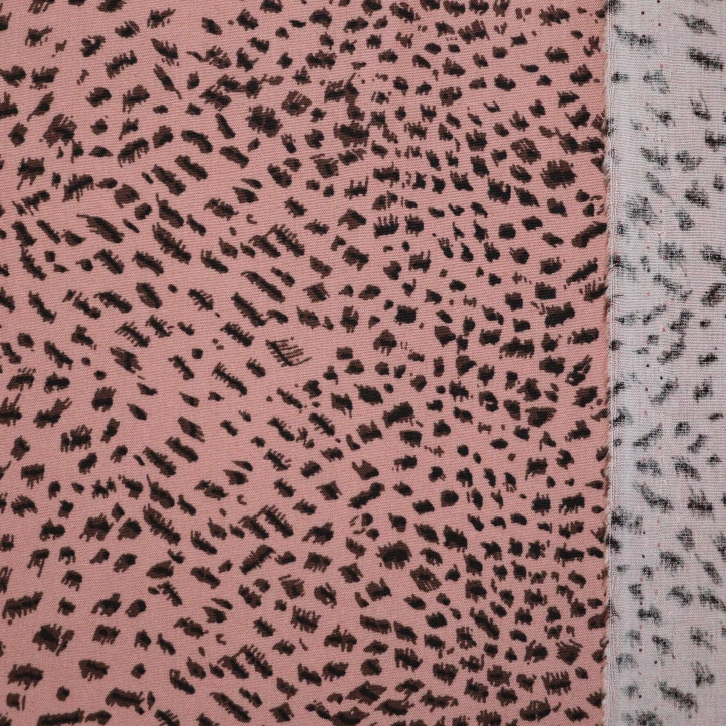 Dusky Pink Leopard Viscose 1m