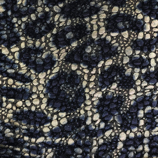 Gold Animal Leopard/Croc Foil Lightweight Jersey per/metre