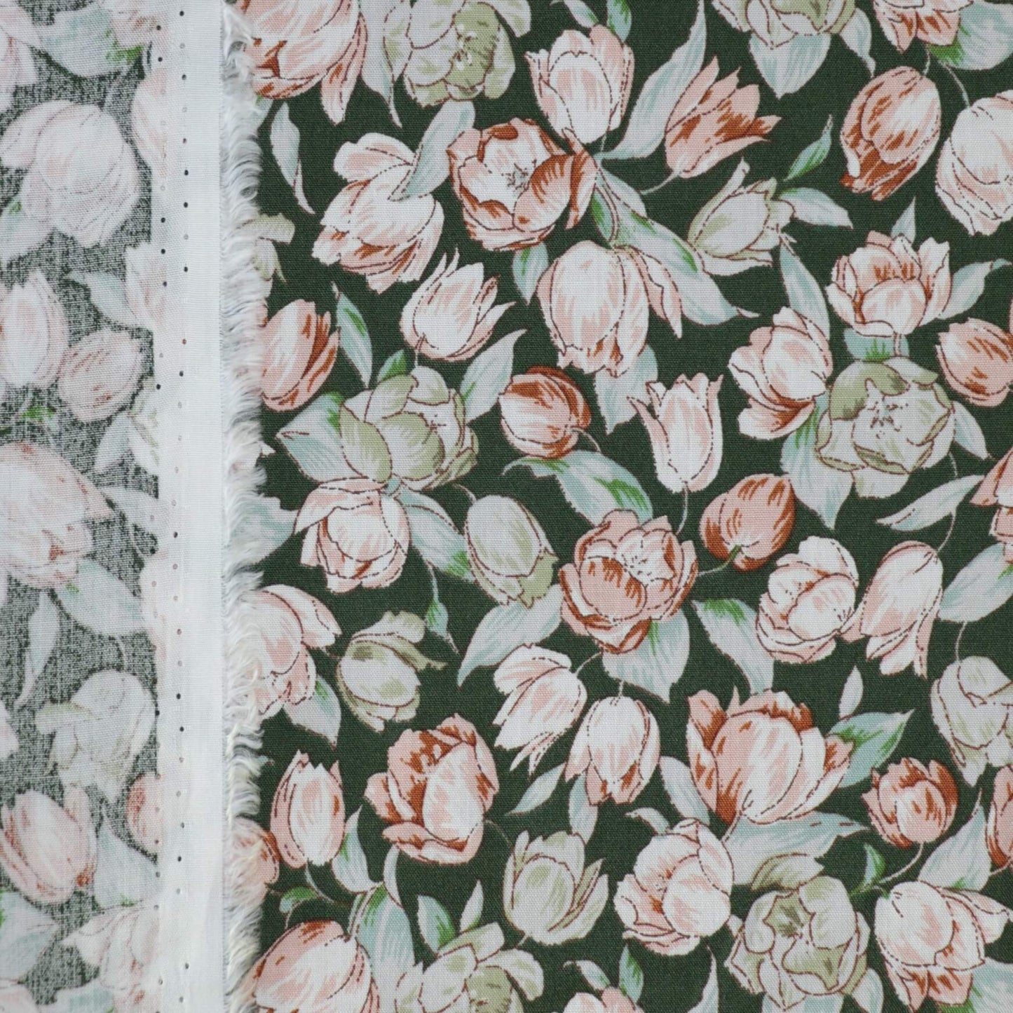 Green Floral Viscose per/metre