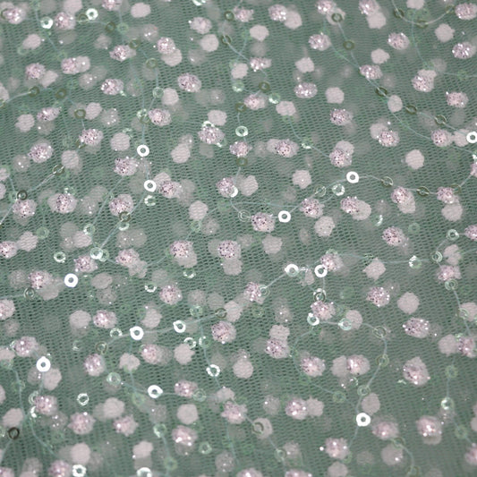 Green Glitter Sequin Mesh 1y