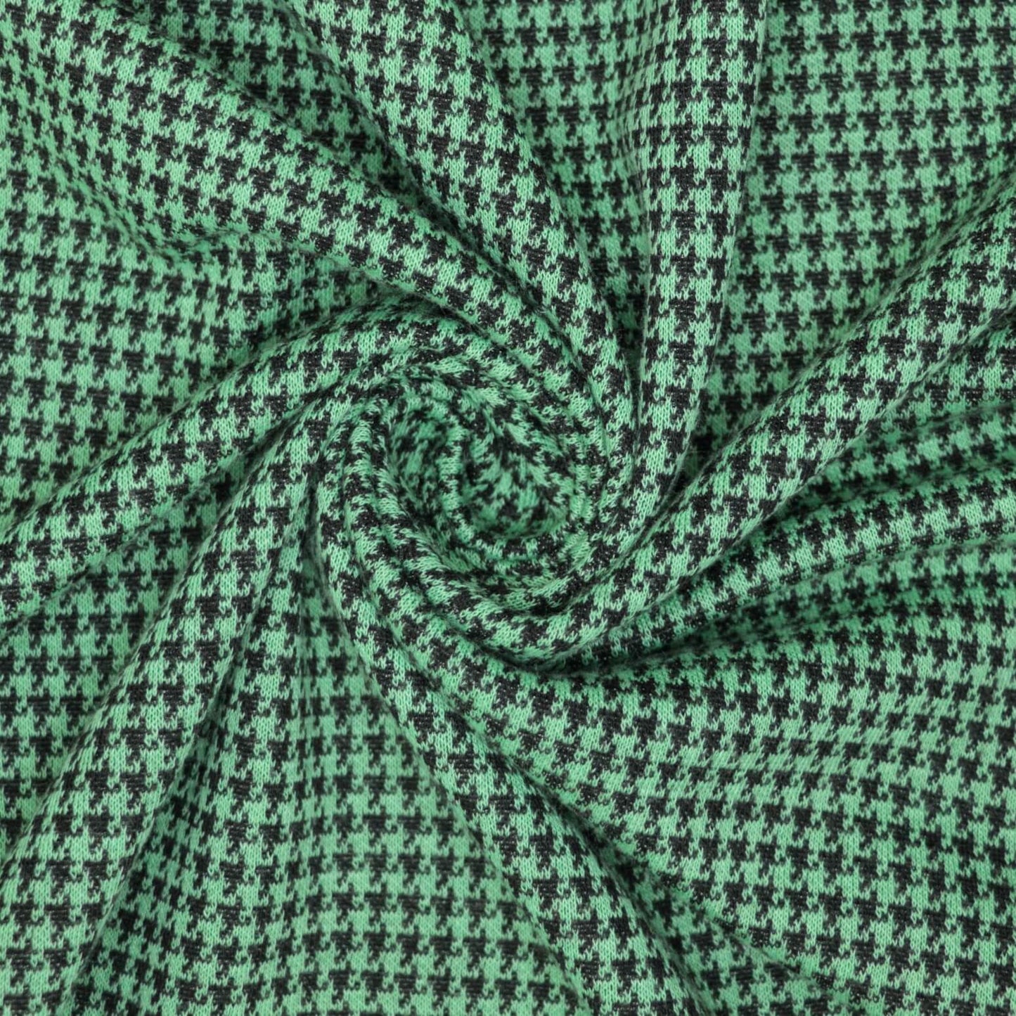 Green Houndstooth Jacquard Jersey 1m