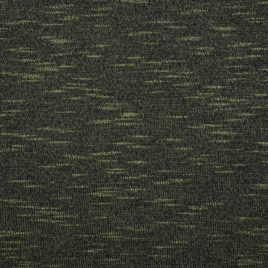 Green Melange Cotton Slub Knit Jersey 1m