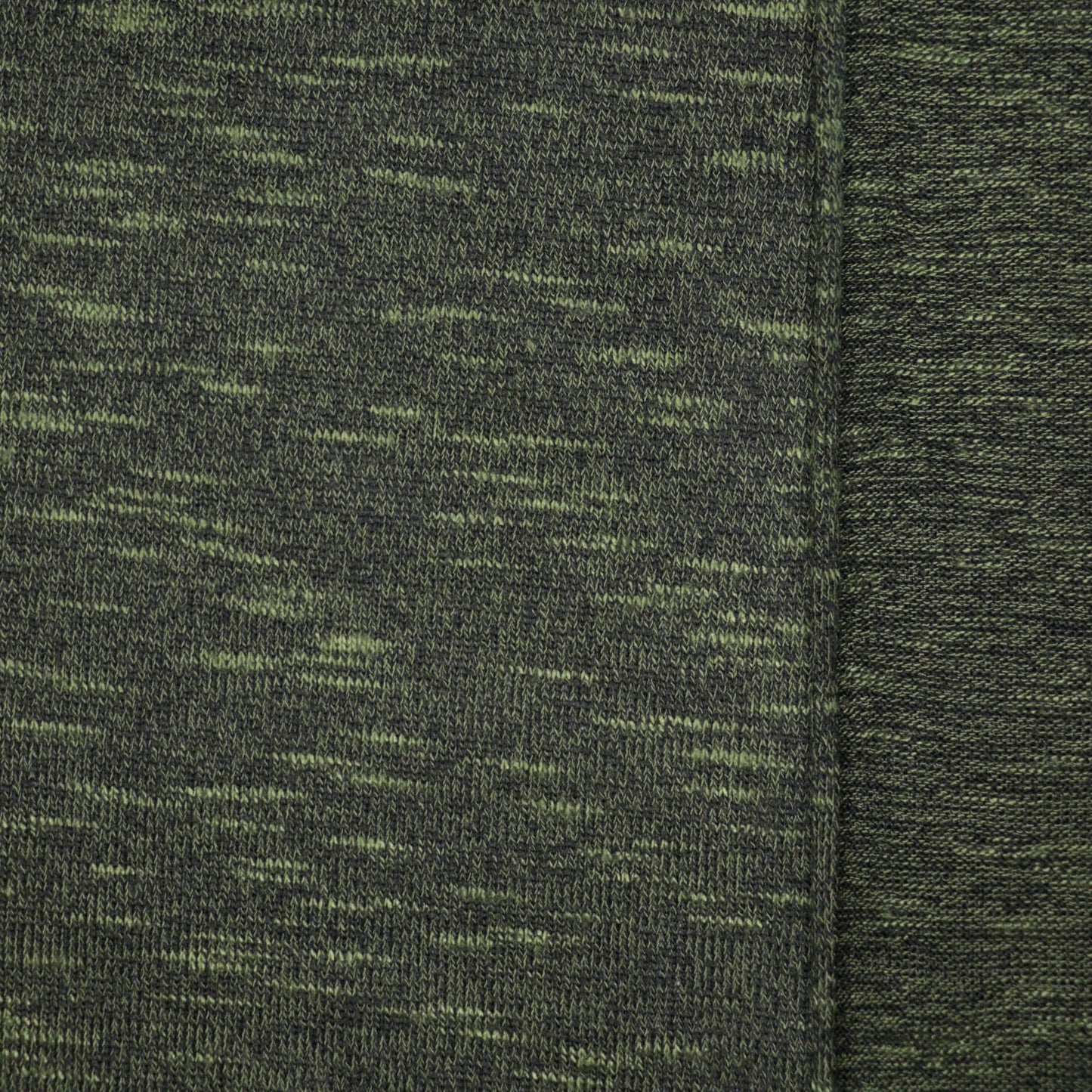 Green Melange Cotton Slub Knit Jersey 1m