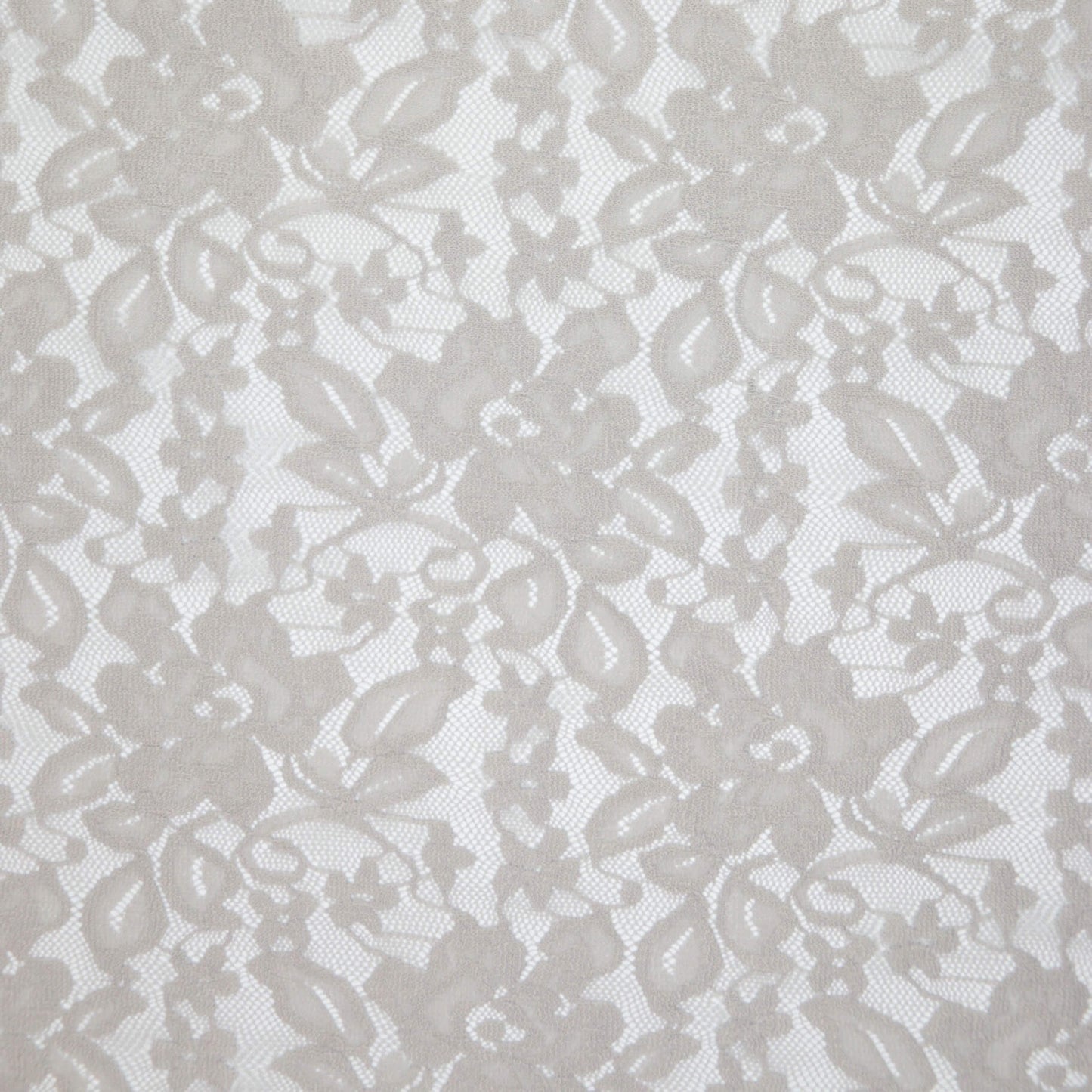 Grey Floral Stretch Lace 1m