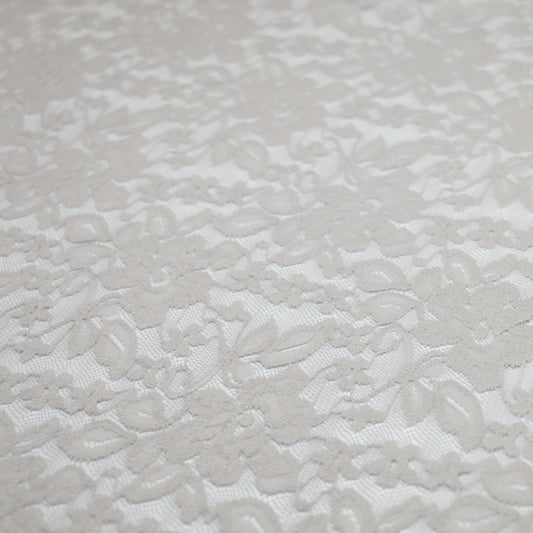 Grey Floral Stretch Lace 1m