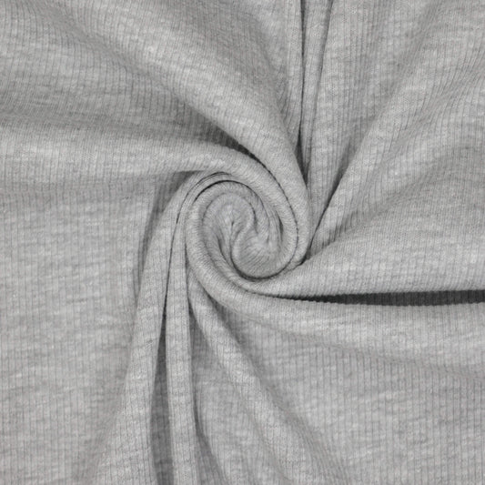 Grey Ribbed Cotton Jersey 1m
