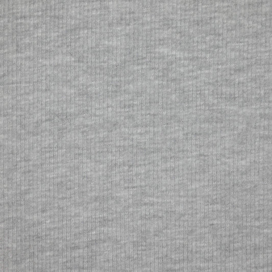 Grey Ribbed Cotton Jersey 1m