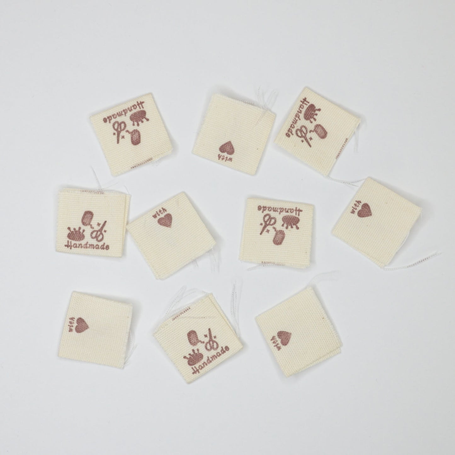 Handmade with Love Woven Label with Scissors 10pk