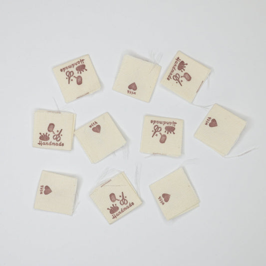 Handmade with Love Woven Label with Scissors 10pk