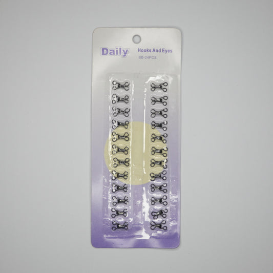 Hooks & Eyes Black OB 24pcs
