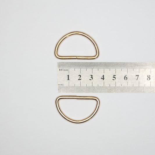 Light Golden Metal D-Ring 32mm 4pk