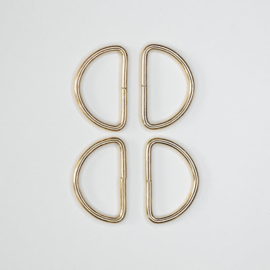 Light Golden Metal D-Ring 32mm 4pk