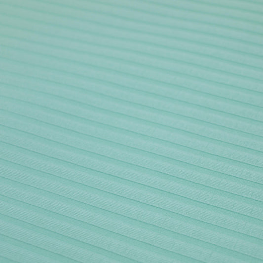 Mint Blue Ribbed Knit Jersey per/metre