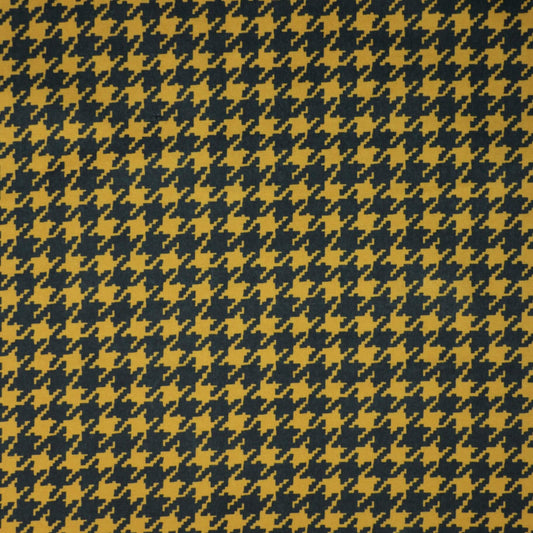 Mustard Houndstooth ITY per/metre