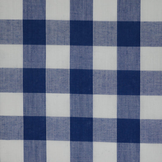 Navy & White 1 Inch Gingham Polycotton per/metre