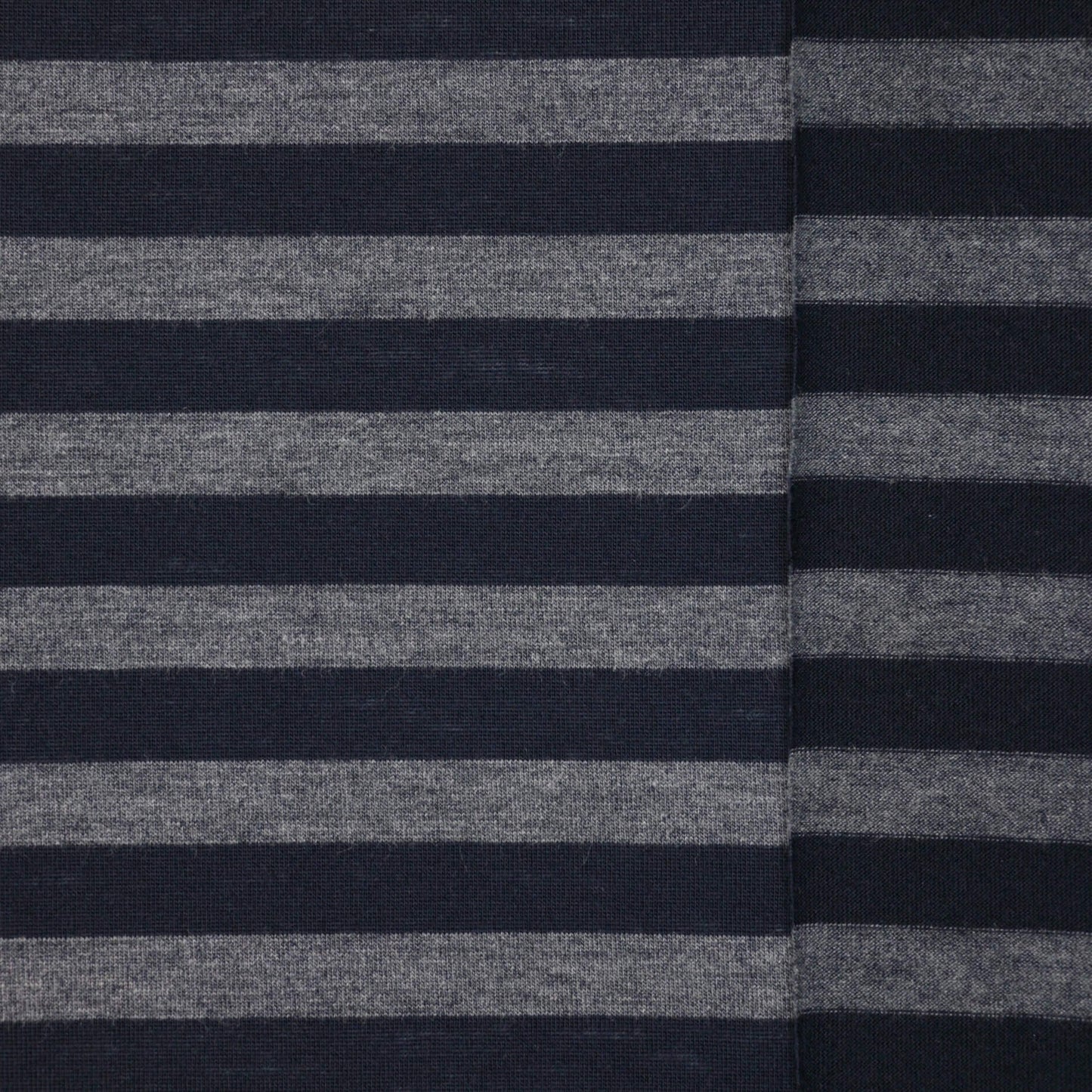Navy & Grey Stripe Jersey per/metre