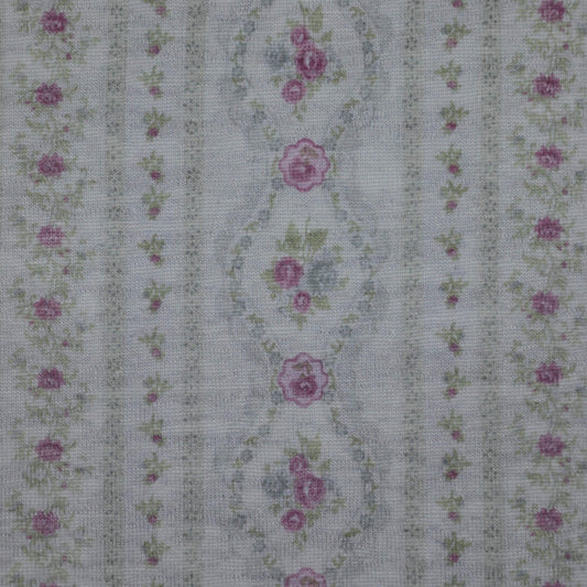 Blue Floral Stripe Knit 1m