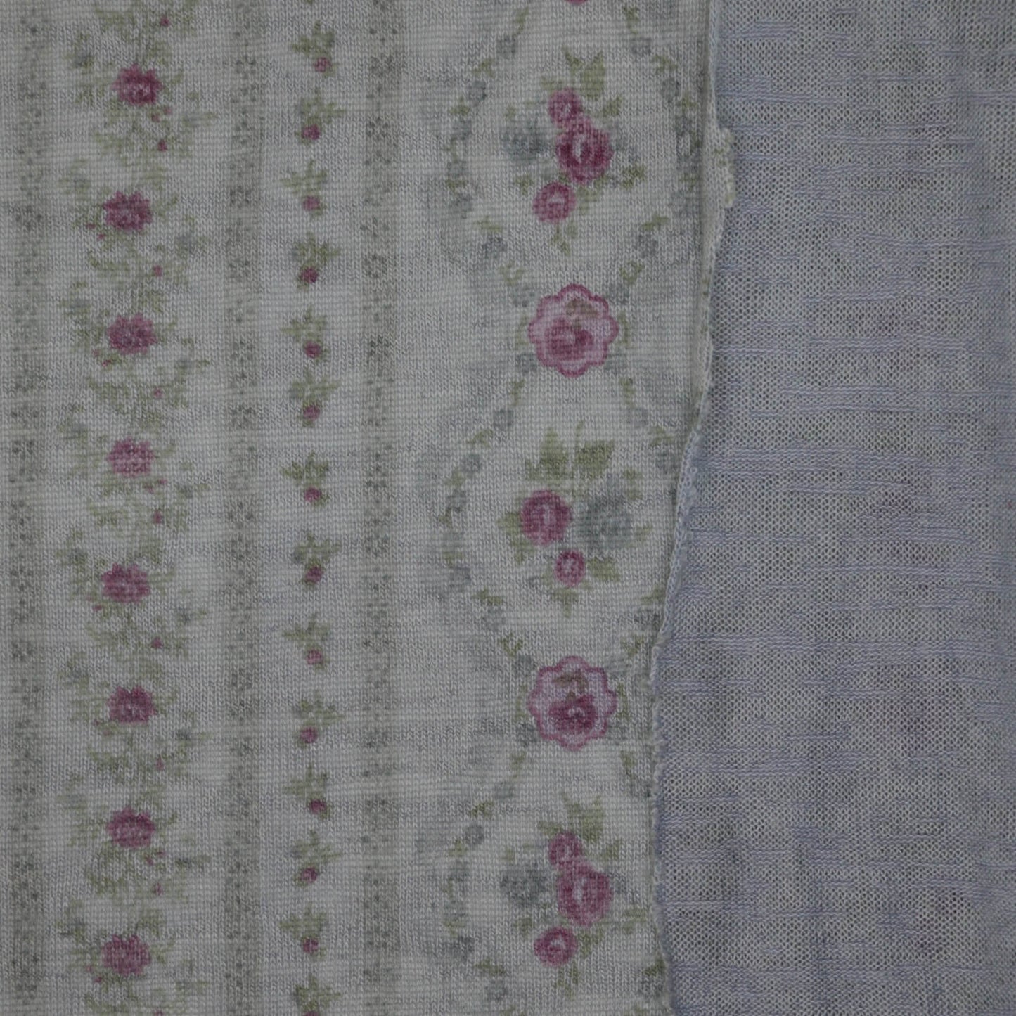 Blue Floral Stripe Knit 1m