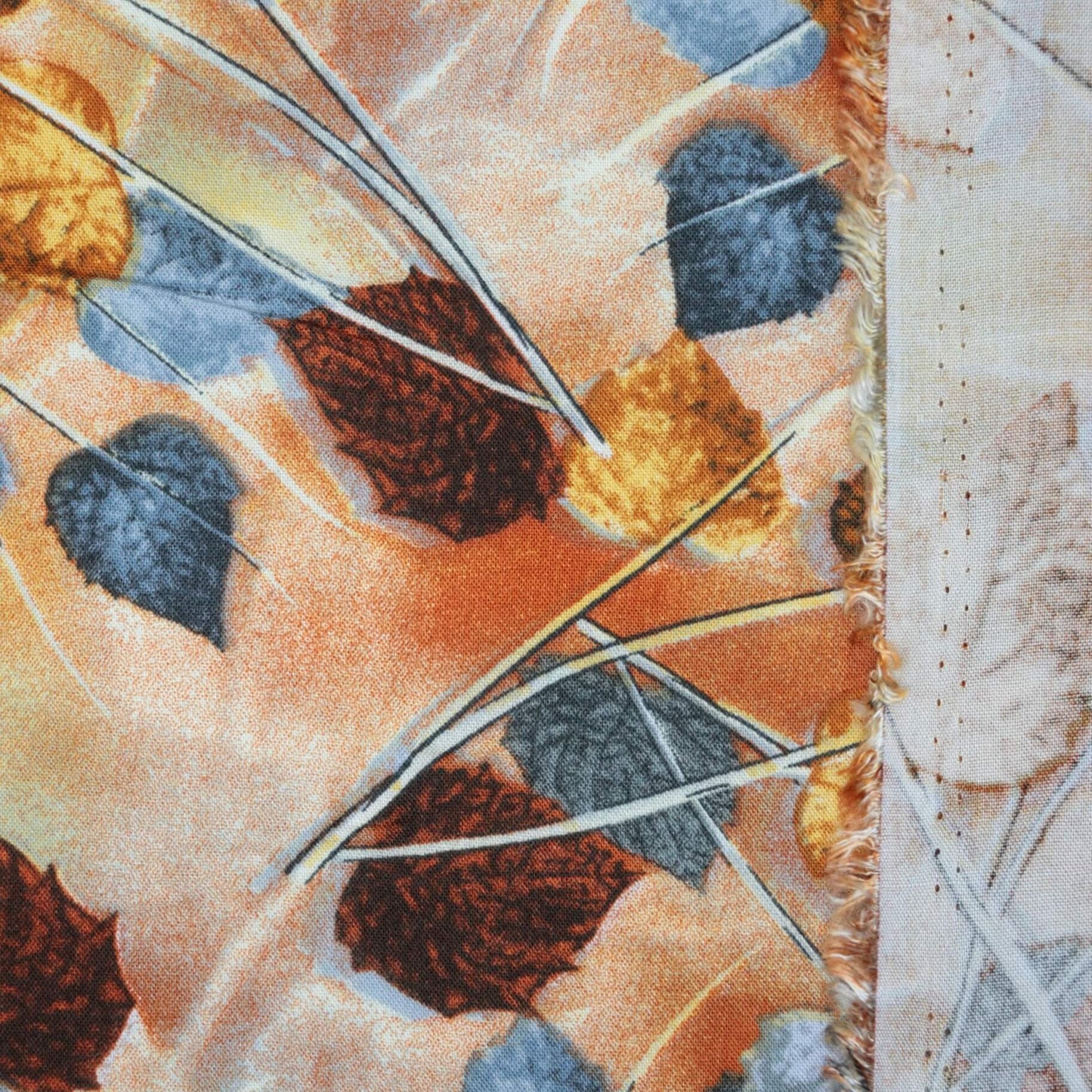 Orange Leaf Viscose 1m