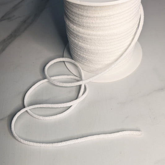 Wide White Stretch Cord 4mm x 5m