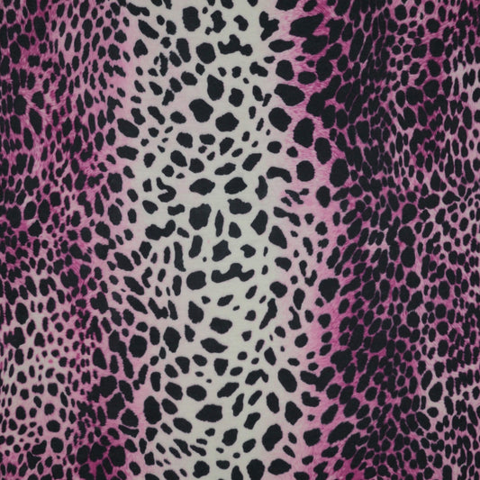Pink Leopard Print Jersey per/metre