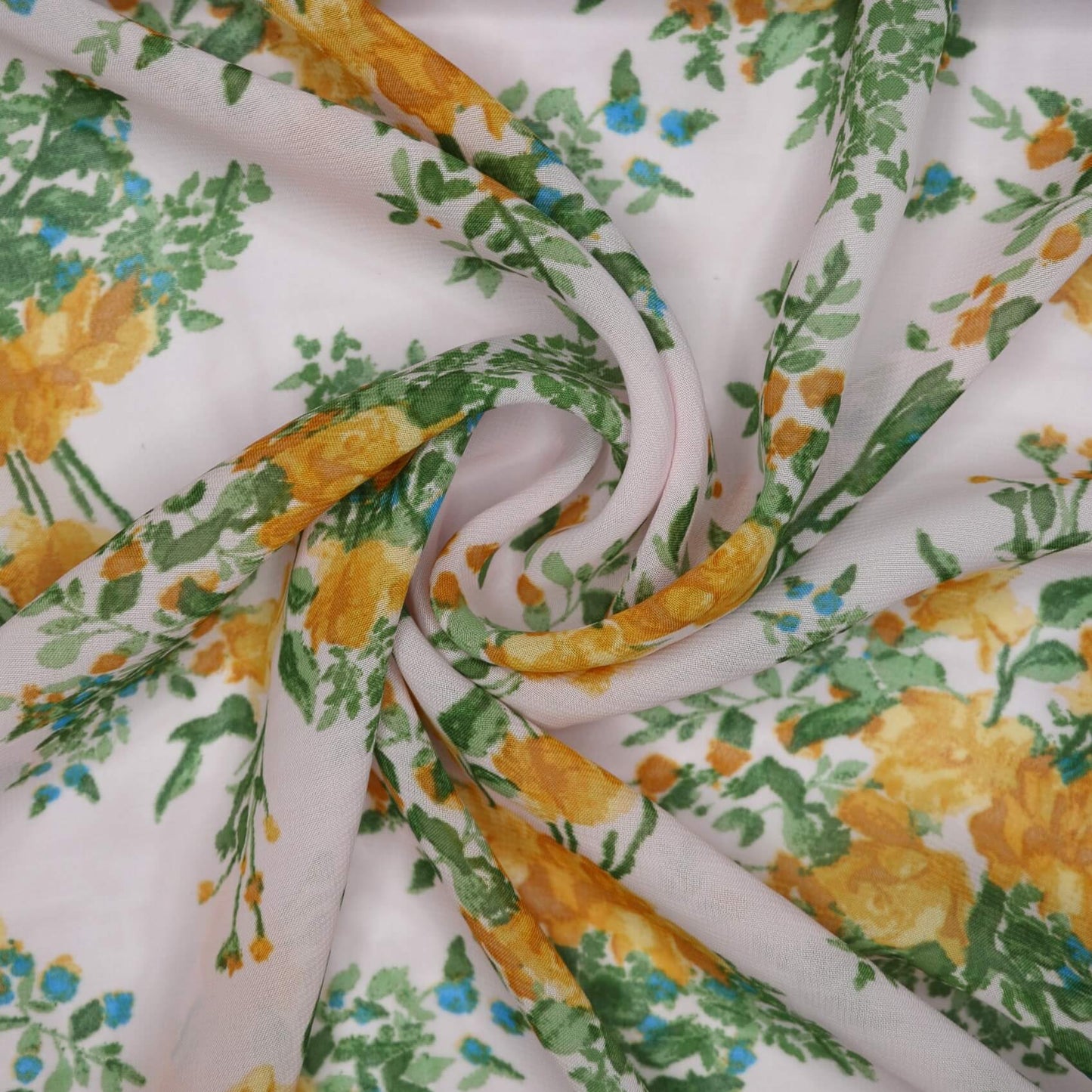 Pink/Orange Floral Chiffon 1m