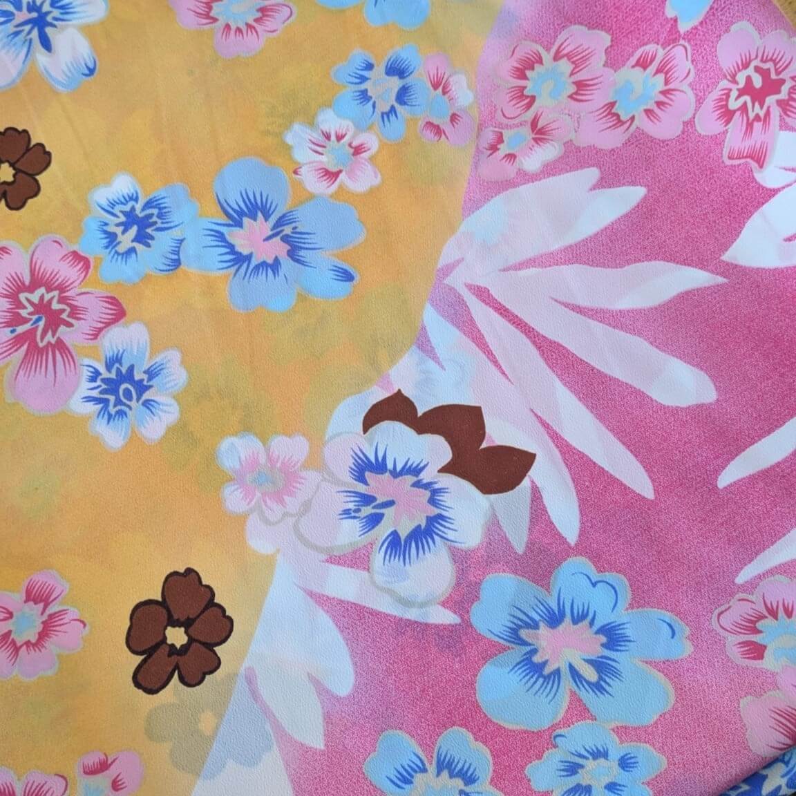 Pink & Yellow Floral Crepe 2.6m