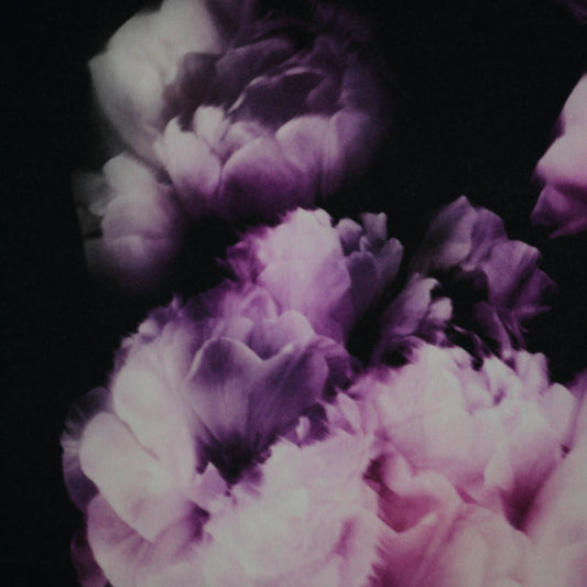 Pinky Purple Floral Block Print Stretch Crepe 1m