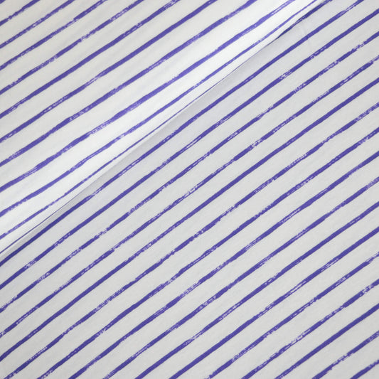 Purple Grunge Stripe Jersey per/metre