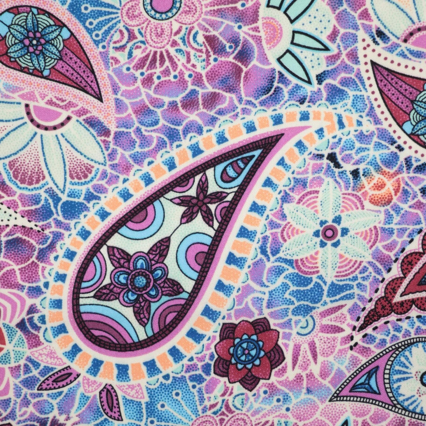 Purple Paisley Viscose 1m