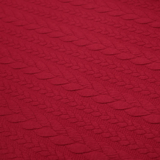 Red Cable Knit Jersey per/metre