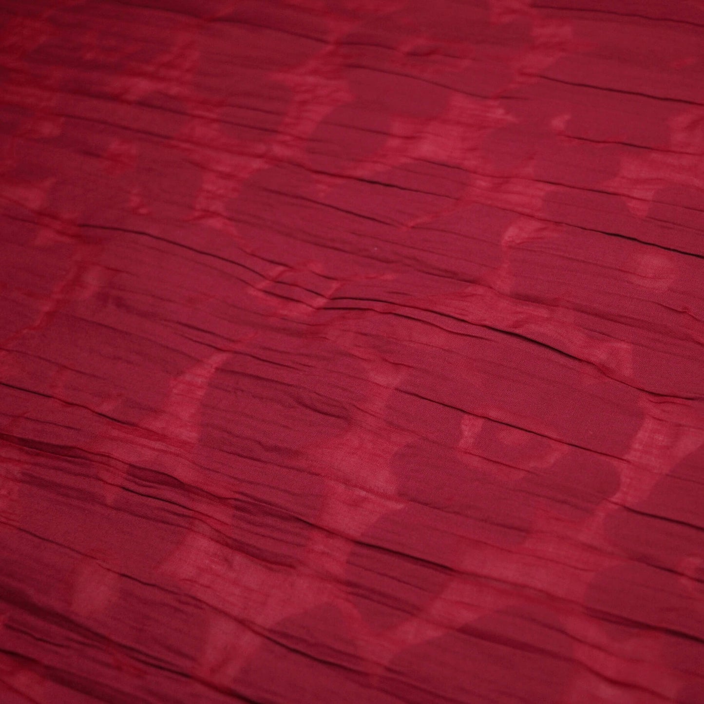 Red Flower Crinkled Devore 1m