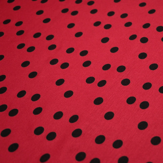 Red Spot Viscose Jersey 1m