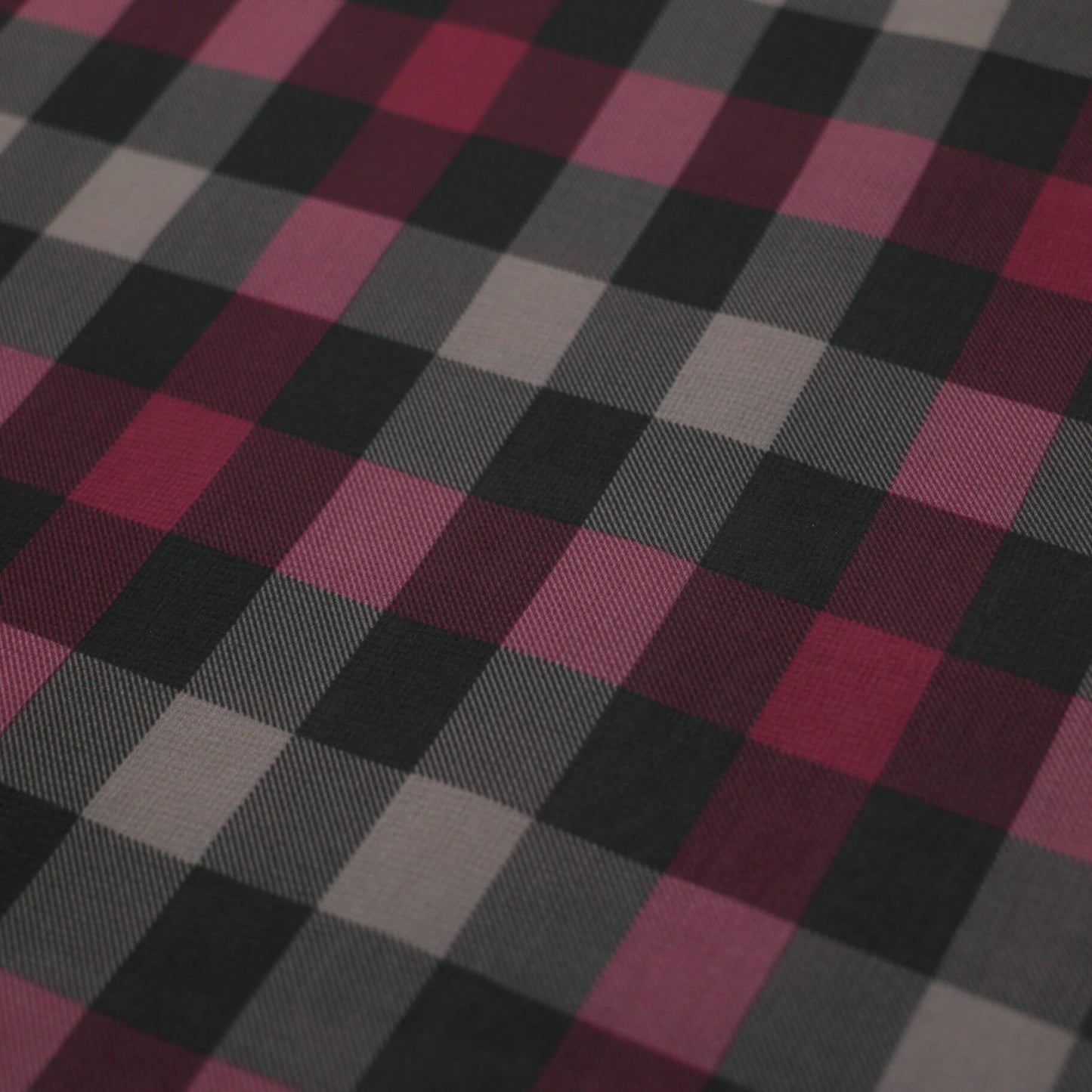 Red & Black Check Chiffon per/metre