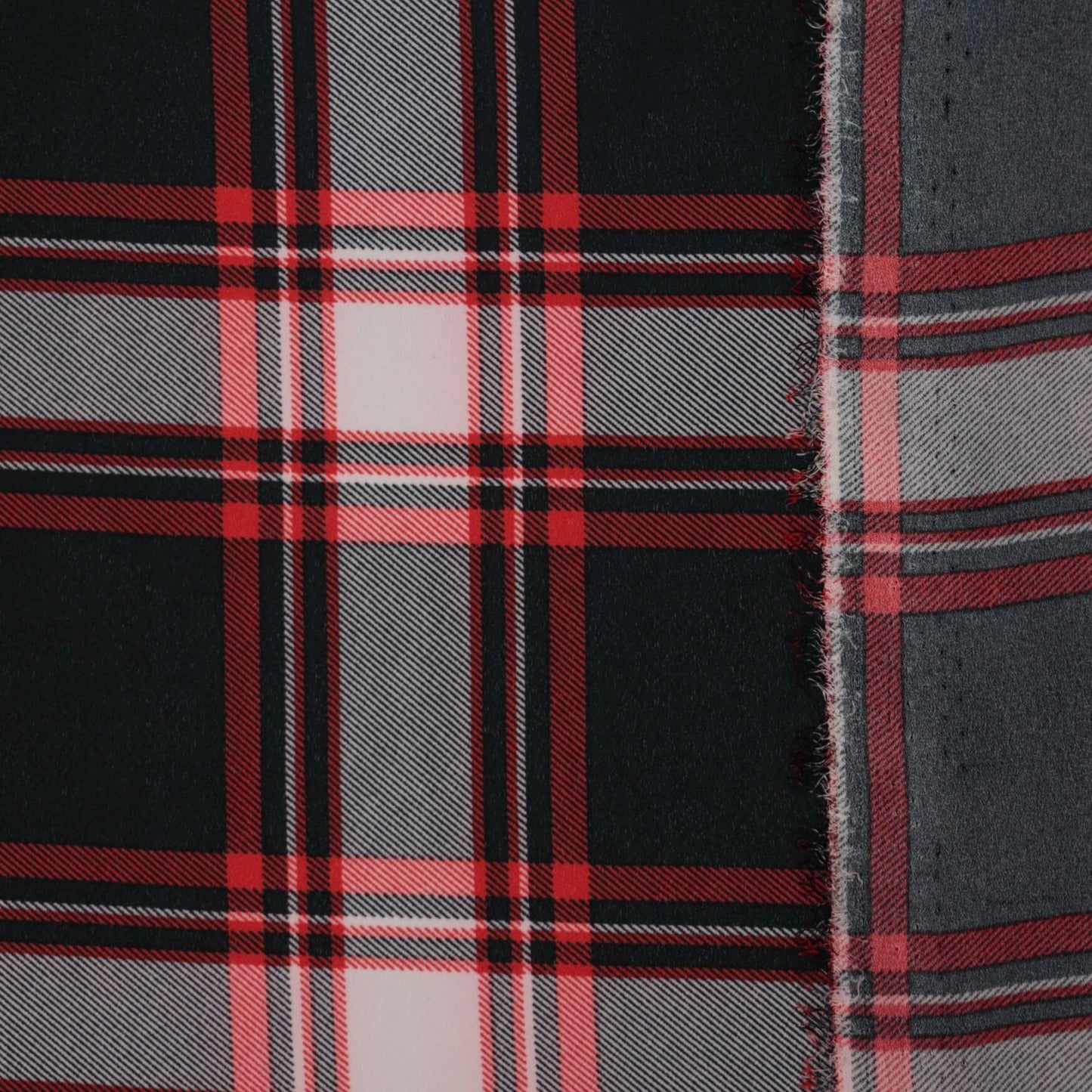 Red & Black Plaid Georgette per/metre